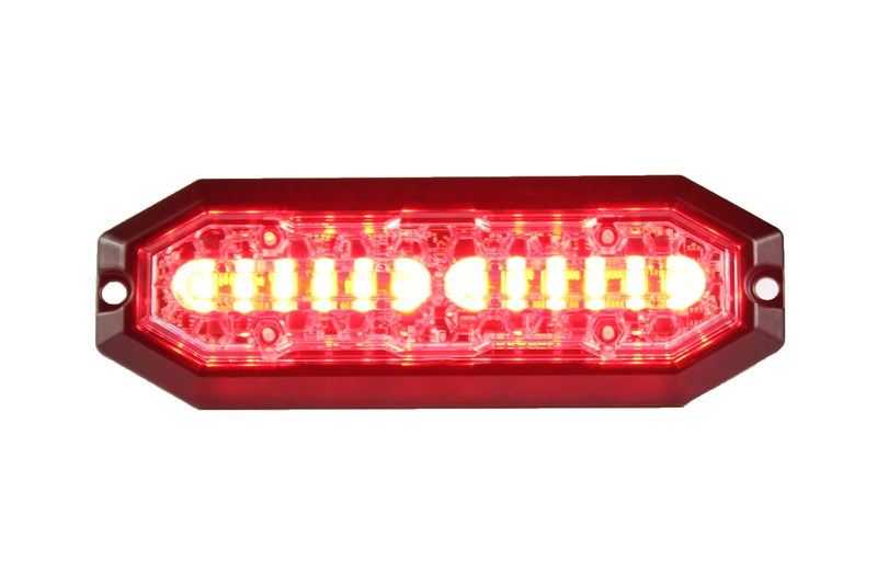 Unicorn Lighting UT01 Surface Mount Warning Emergency Strobe Grille Light Head SAE class 1 Dual Color IP68 for Police and Tow Truck Construction Vehicle ABRW Red 12 LED
